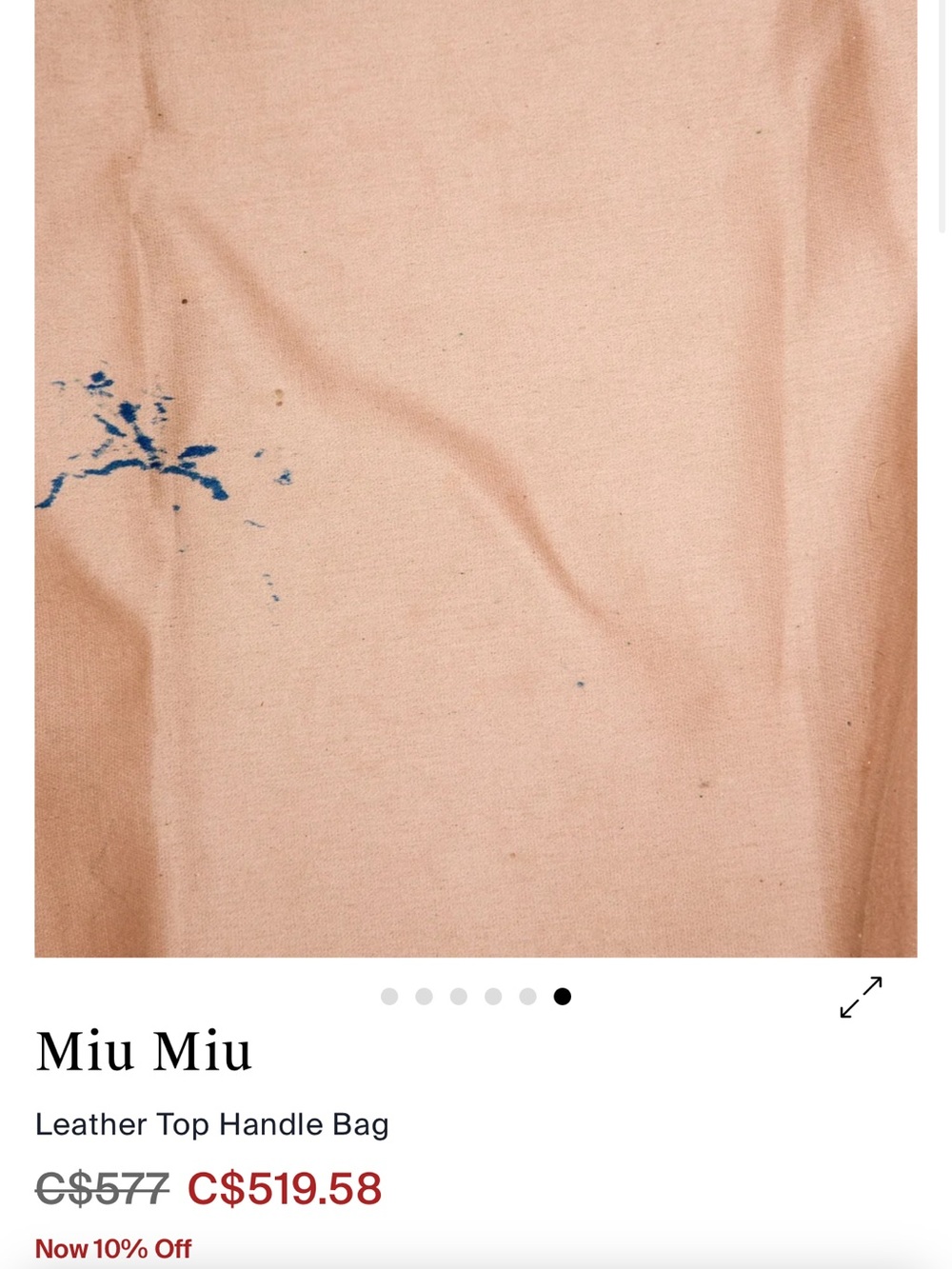 Miu Miu Olive Taupe Pebbled Leather Top Handle Tote - Picture 6 of 7